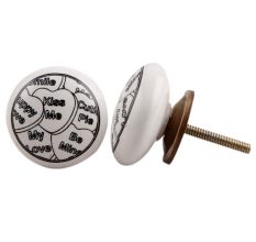 Kiss Me Flat Ceramic Dresser Knob